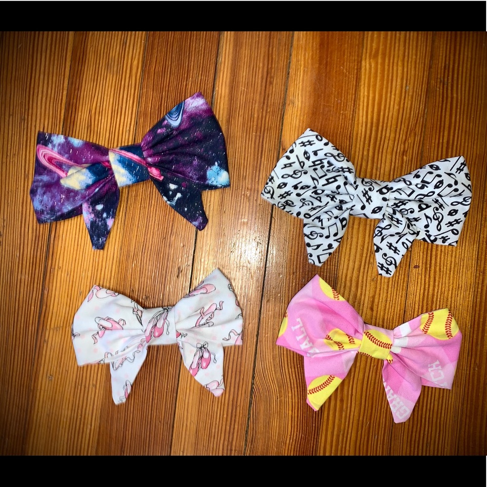 COPY - Hair Bow space, music notes, softball, or …